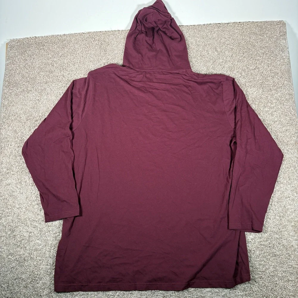 Polo Ralph Lauren Mens 3XLT Burgundy Long Sleeve Hooded T-Shirt‎ Pony Logo